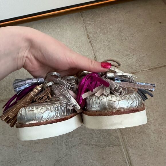 MELVIN & HAMILTON bea 4 silver metallic slip on shoes moccasin size 38 7.5 s - Picture 3 of 9